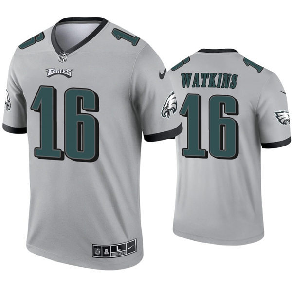 Mens Philadelphia Eagles #16 Quez Watkins Nike Silver Inverted Legend Jersey