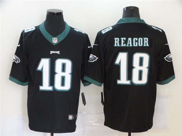 Mens Philadelphia Eagles #18 Jalen Reagor Nike Black NFL Vapor Limited Jersey