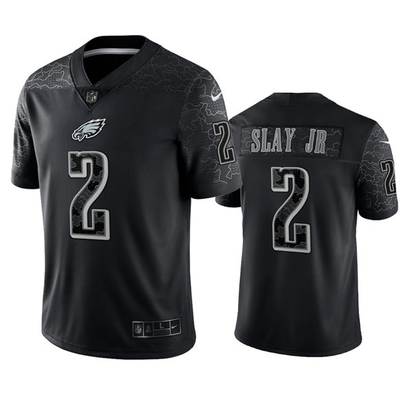 Mens Philadelphia Eagles #2 Darius Slay Jr Black Rflctv Limited Jersey