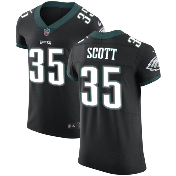 Mens Philadelphia Eagles #35 Boston Scott Nike Black Vapor Limited Jersey