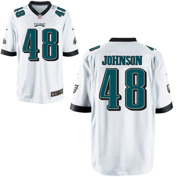 Mens Philadelphia Eagles #48 Patrick Johnson Nike White Vapor Limited Jersey