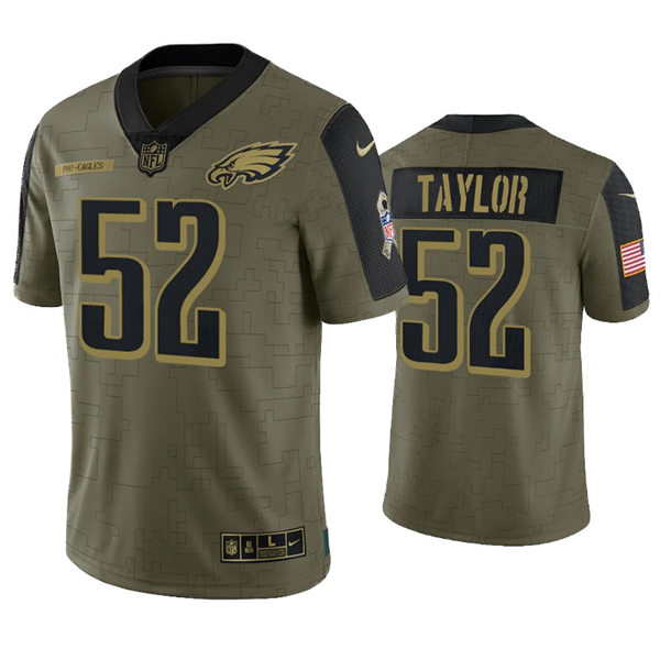 Mens Philadelphia Eagles #52 Davion Taylor Eagles Nike Olive Limited Jersey