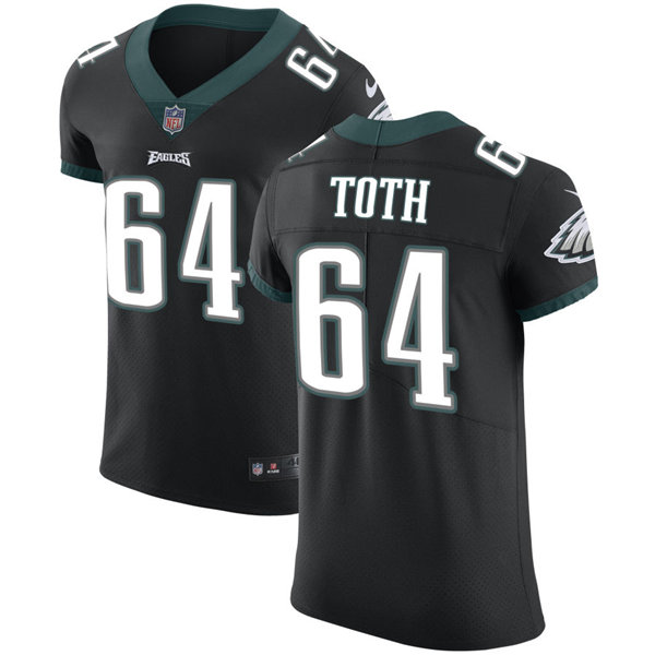 Mens Philadelphia Eagles #64 Brett Toth Nike Black Vapor Limited Jersey
