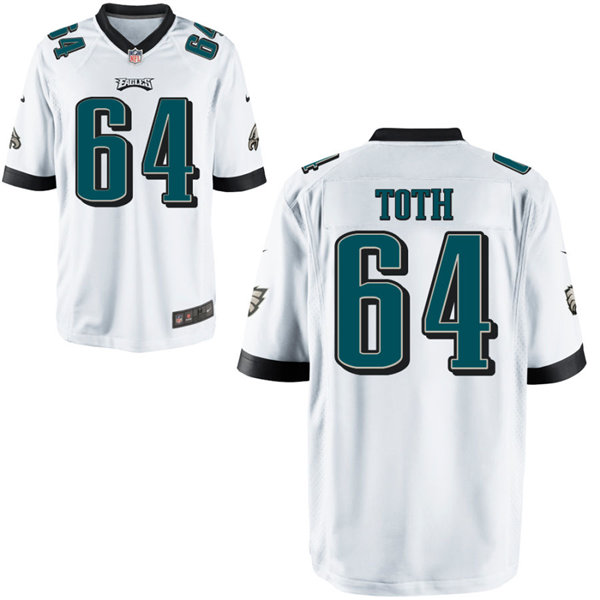 Mens Philadelphia Eagles #64 Brett Toth Nike White Vapor Limited Jersey