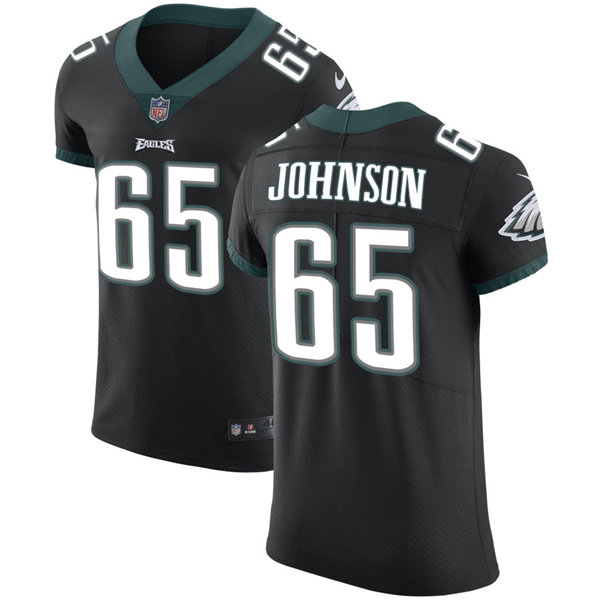 Mens Philadelphia Eagles #65 Lane Johnson Nike Black Vapor Limited Jersey