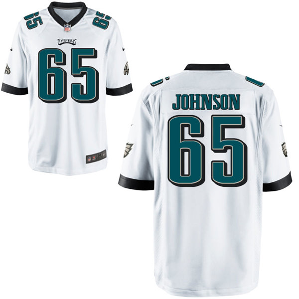 Mens Philadelphia Eagles #65 Lane Johnson Nike White Vapor Limited Jersey