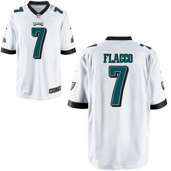 Mens Philadelphia Eagles #7 Joe Flacco Nike White Vapor Limited Jersey