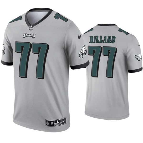 Mens Philadelphia Eagles #77 Andre Dillard Nike Silver Inverted Legend Jersey