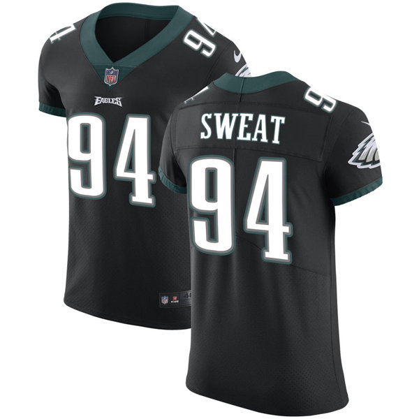 Mens Philadelphia Eagles #94 Josh Sweat Nike Black Vapor Limited Jersey
