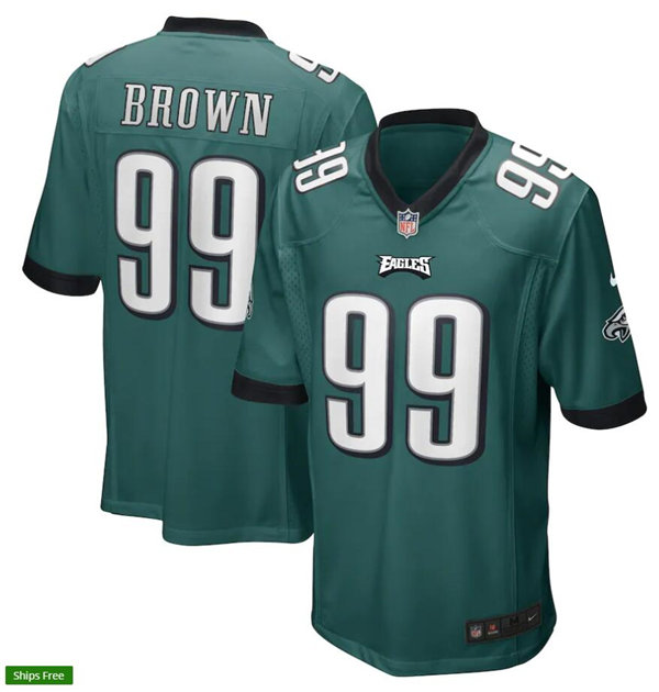 Mens Philadelphia Eagles Retired Player #99 Jerome Brown Nike Midnight Green Vapor Limited Jersey