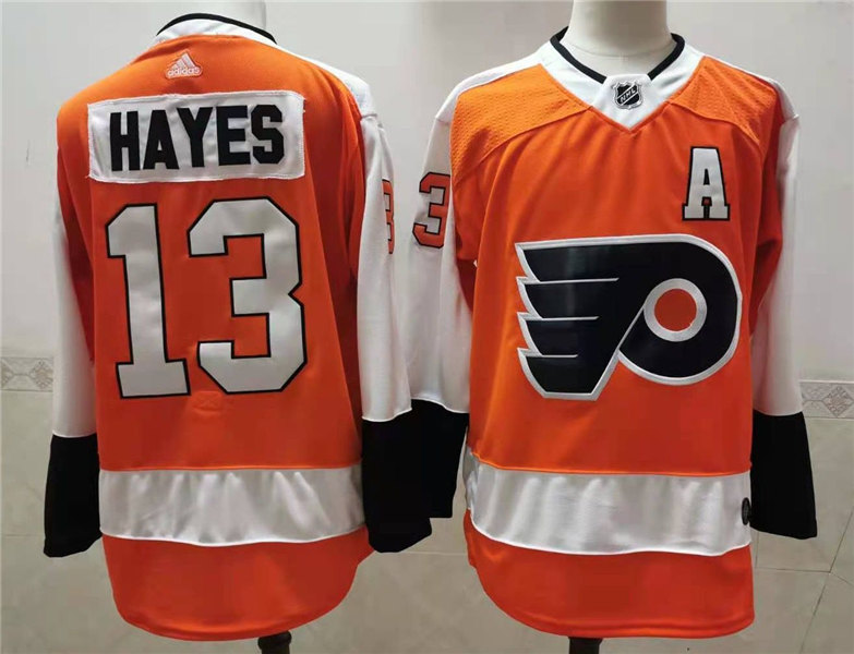 Mens Philadelphia Flyers #13 Kevin Hayes adidas Orange Authentic Jersey Stitched