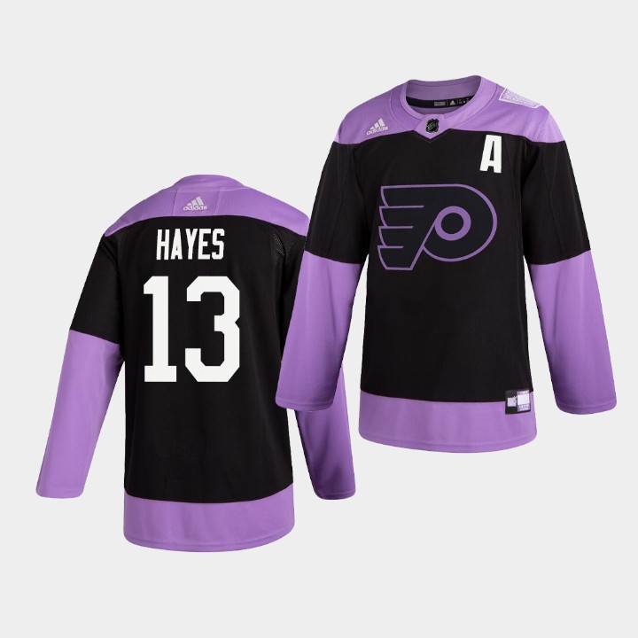 Mens Philadelphia Flyers #13 Kevin Hayes adidas Practice Hockey Fights Cancer Jersey Stitched