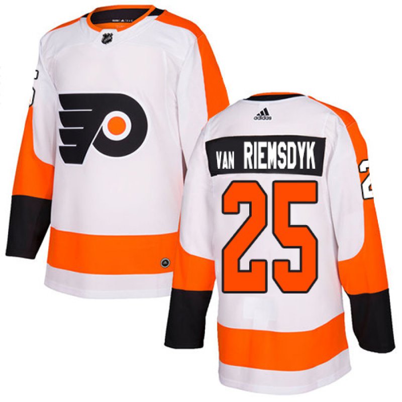 Mens Philadelphia Flyers #25 James van Riemsdyk adidas Away White Authentic Jersey Stitched