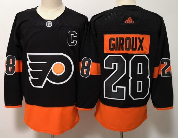 Mens Philadelphia Flyers #28 Claude Giroux adidas Black Alternate Jersey Stitched