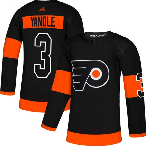Mens Philadelphia Flyers #3 Keith Yandle adidas Black Alternate Jersey Stitched