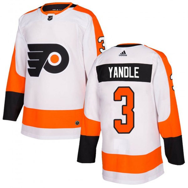 Mens Philadelphia Flyers #3 Keith Yandle adidas White Away Jersey Stitched