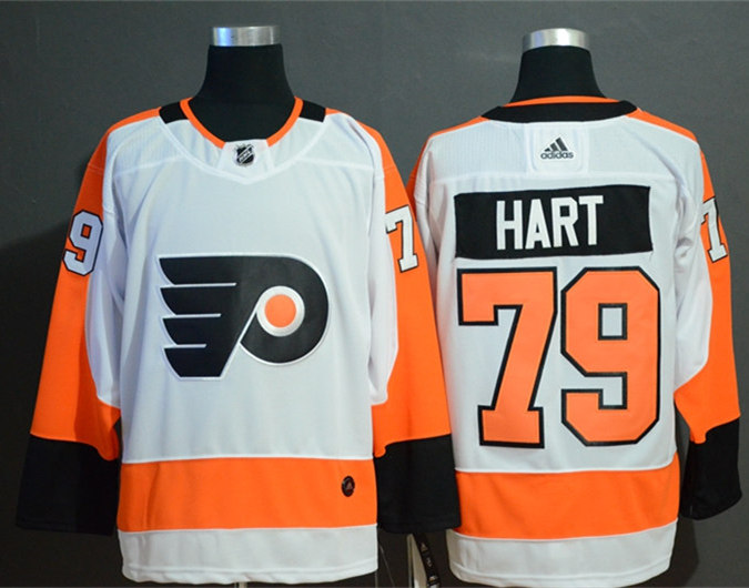 Mens Philadelphia Flyers #79 Carter Hart adidas Away White Authentic Jersey Stitched