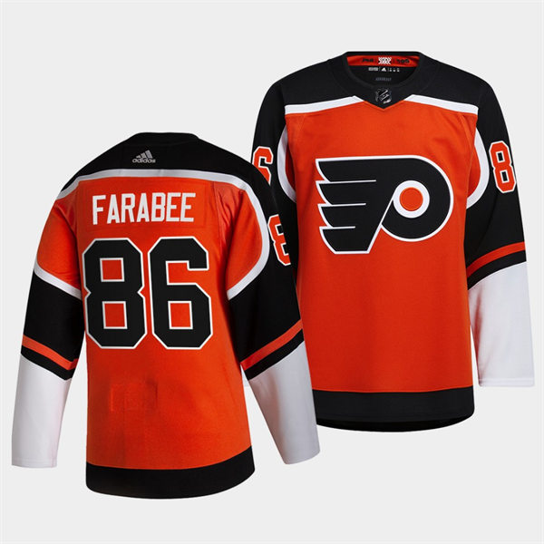 Mens Philadelphia Flyers #86 Joel Farabee adidas Orange 2020-21 Reverse Retro Jersey Stitched