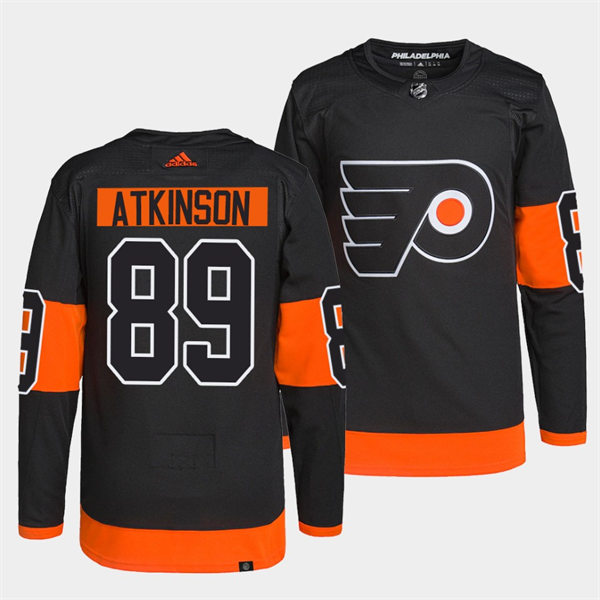 Mens Philadelphia Flyers #89 Cam Atkinson adidas Black Alternate Jersey Stitched