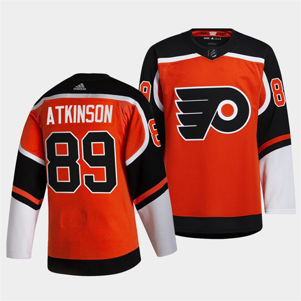 Mens Philadelphia Flyers #89 Cam Atkinson adidas Orange 2020-21 Reverse Retro Jersey Stitched