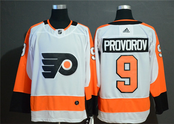 Mens Philadelphia Flyers #9 Ivan Provorov adidas Away White Authentic Jersey Stitched