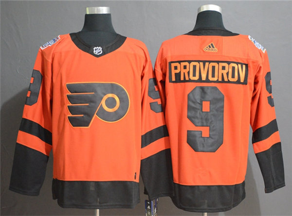 Mens Philadelphia Flyers #9 Ivan Provorov adidas Orange 2019 NHL Stadium Series Jersey Stitched