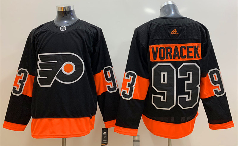 Mens Philadelphia Flyers #93 Jakub Voracek adidas Black Alternate Jersey Stitched