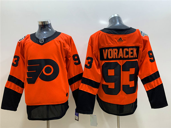 Mens Philadelphia Flyers #93 Jakub Voracek adidas Orange 2019 NHL Stadium Series Jersey Stitched