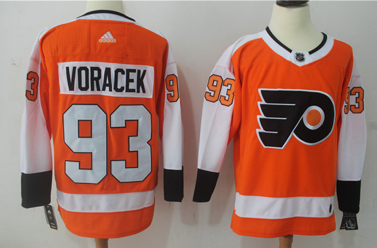 Mens Philadelphia Flyers #93 Jakub Voracek adidas Orange Authentic Jersey Stitched