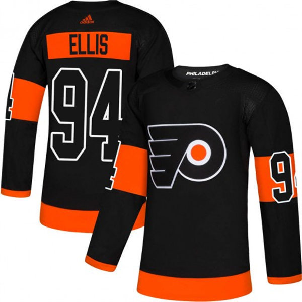 Mens Philadelphia Flyers #94 Ryan Ellis adidas Black Alternate Jersey Stitched