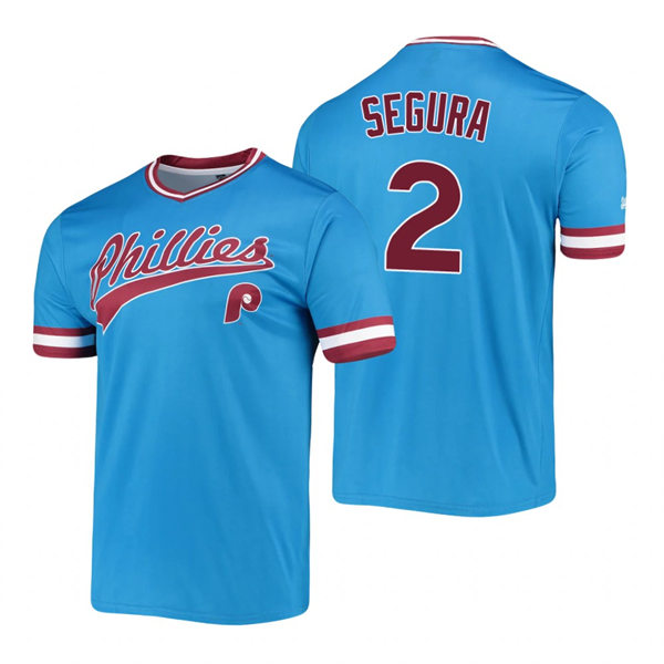 Mens Philadelphia Phillies #2 Jean Segura Blue Pullover Cooperstown Collection Jersey