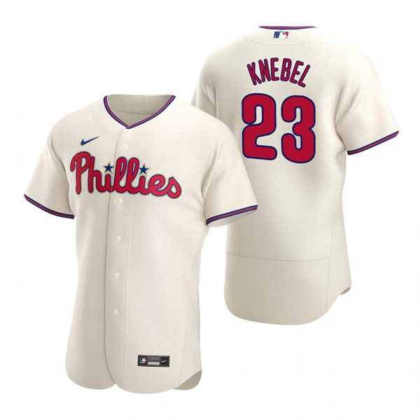 Mens Philadelphia Phillies #23 Corey Knebel Nike Cream Alternate Flexbase Player Jersey