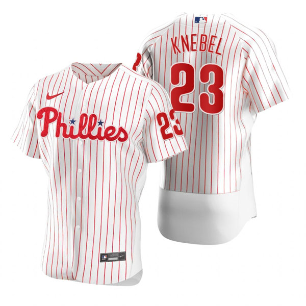 Mens Philadelphia Phillies #23 Corey Knebel Nike White Pinstripe Home Flexbase Player Jersey