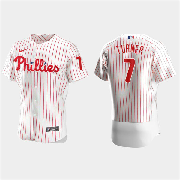 Mens Philadelphia Phillies #7 Trea Turner Nike White Home Flexbase Jersey
