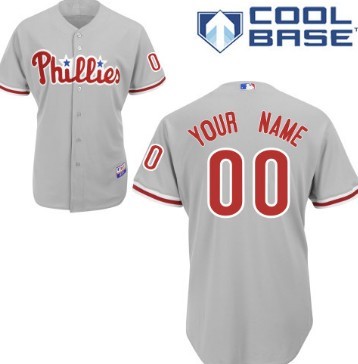 Mens Philadelphia Phillies Customized Gray Jersey