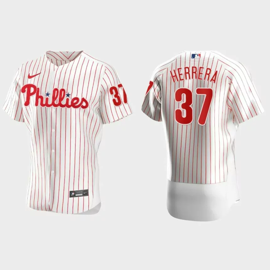 Mens Philadelphia Phillies Odubel Herrera #37 White Authentic Jerse