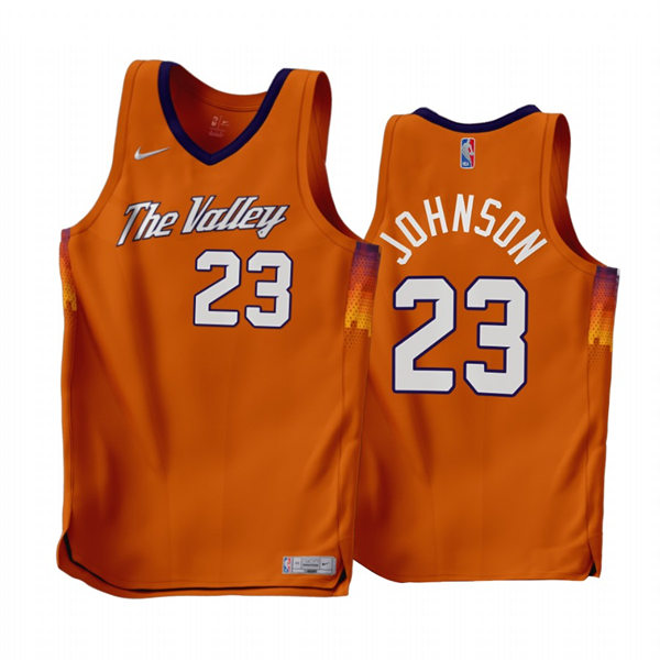 Mens Phoenix Suns #23 Cameron Johnson 2022-23 Orange Earned Edition Swingman Jersey