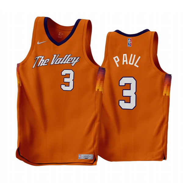 Mens Phoenix Suns #3 Chris Paul 2022-23 Orange Earned Edition Swingman Jersey
