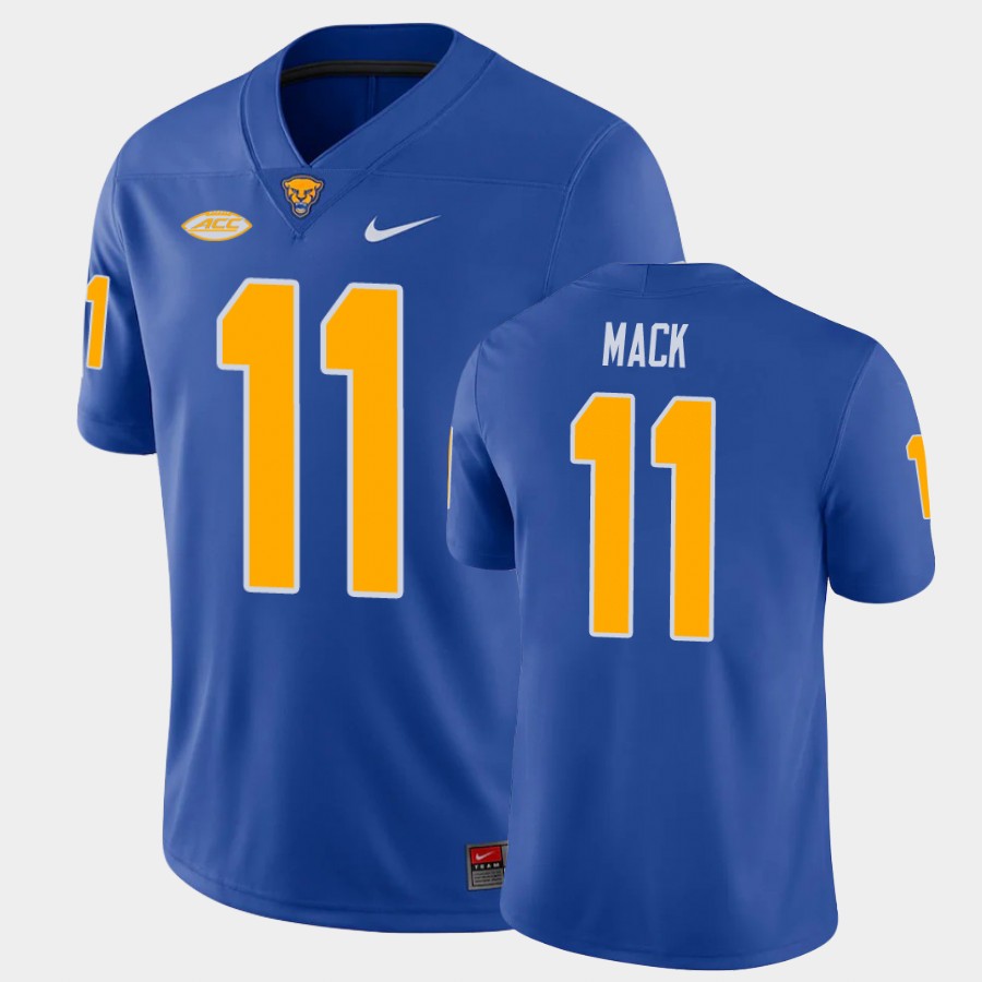Mens Pittsburgh Panthers #11 Taysir Mack Nike 2020 Royal College Football Game Jersey