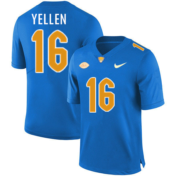 Mens Pittsburgh Panthers #16 Joey Yellen Nike 2020 Royal College Football Game Jersey