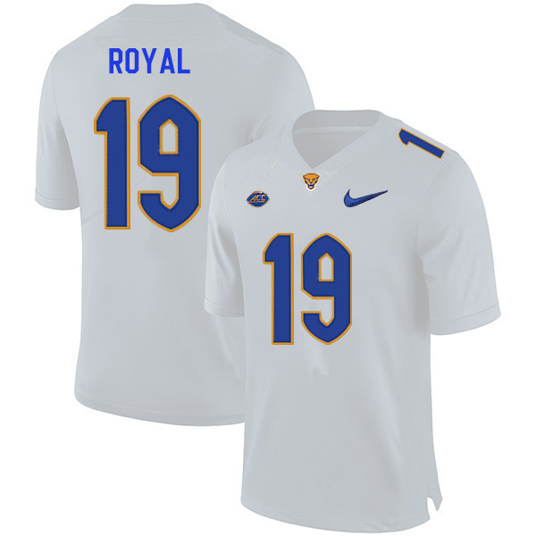 Mens Pittsburgh Panthers #19 Jahvante Royal Nike 2020 White College Football Game Jersey