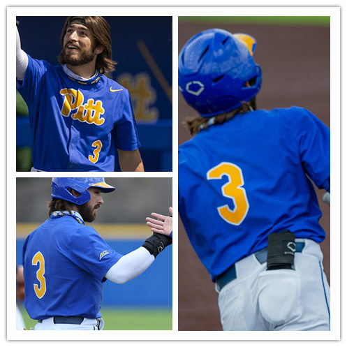 Mens Pittsburgh Panthers #3 Sky Duff Nike 2019 Royal College Baseball Game Jersey