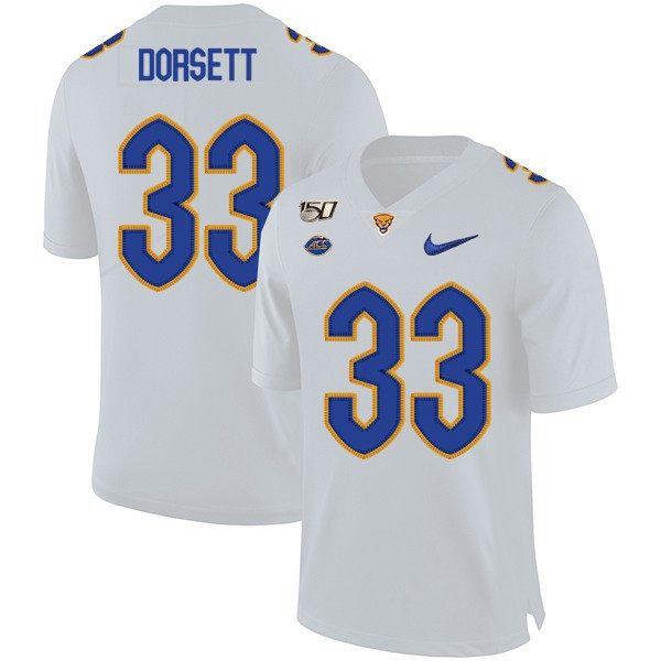 Mens Pittsburgh Panthers #33 Tony Dorsett Nike 2020 White College Football Game Jersey