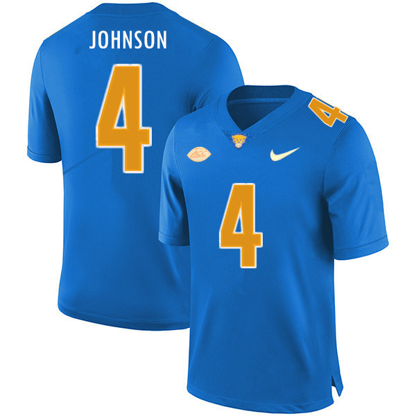 Mens Pittsburgh Panthers #4 Nahki Johnson Nike 2020 Royal College Football Game Jersey