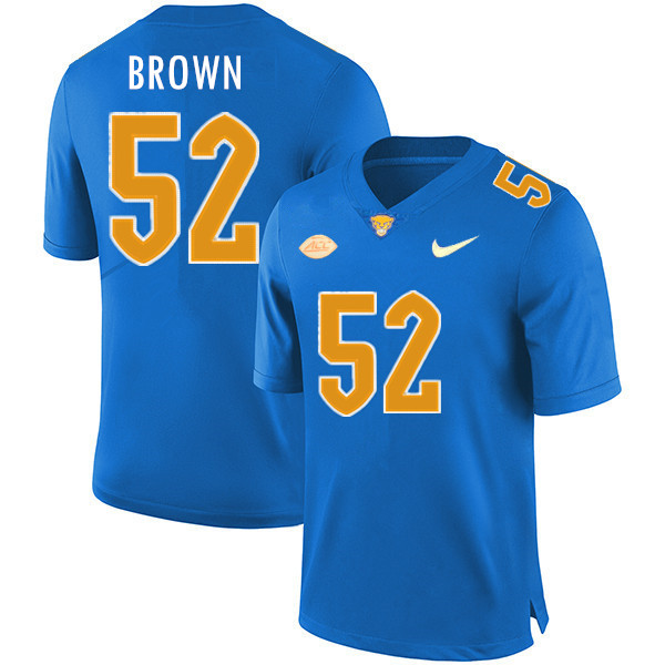 Mens Pittsburgh Panthers #52 Naquan Brown Nike 2020 Royal College Football Game Jersey