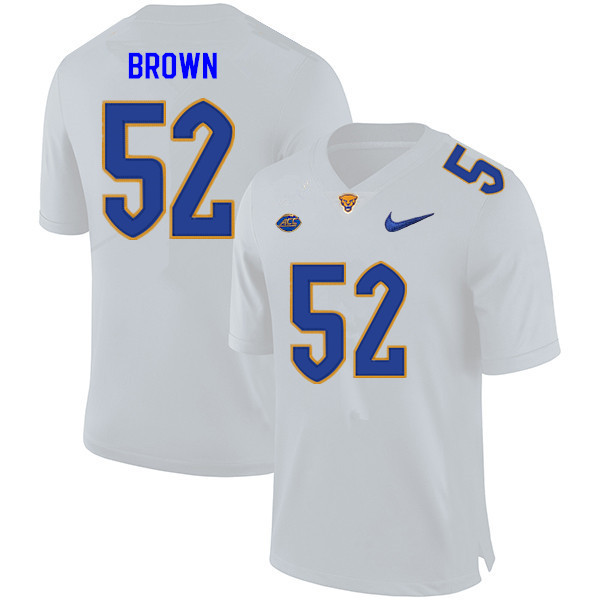 Mens Pittsburgh Panthers #52 Naquan Brown Nike 2020 White College Football Game Jersey