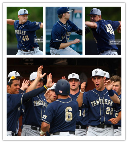 Mens Pittsburgh Panthers Custom Nico Popa Kyle Hess Ron Washington Matt Gilbertson Mitch Myers Nike 2016 Navy Panthers Baseba