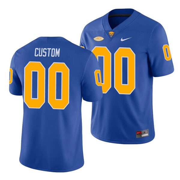 Mens Pittsburgh Panthers Custom Nike Royal College Football Game Jersey