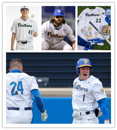 Mens Pittsburgh Panthers Custom TJ. Zeuch Matt Wotherspoon Joseph Harvey Connor Perry Nike 2020 White Panthers Baseball 