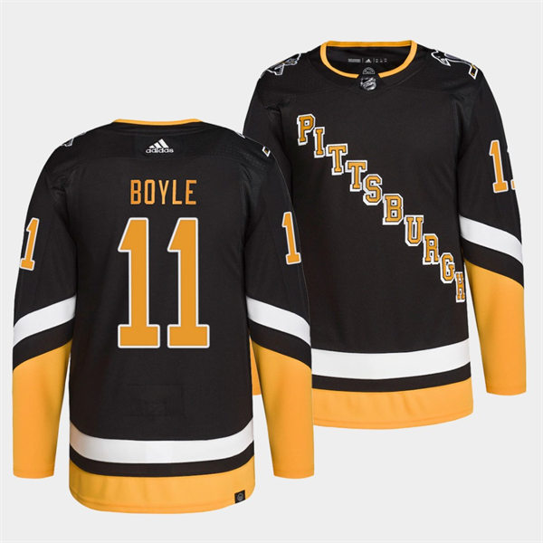 Mens Pittsburgh Penguins #11 Brian Boyle adidas 2021-22 Black Alternate Throwback Jersey Stitched
